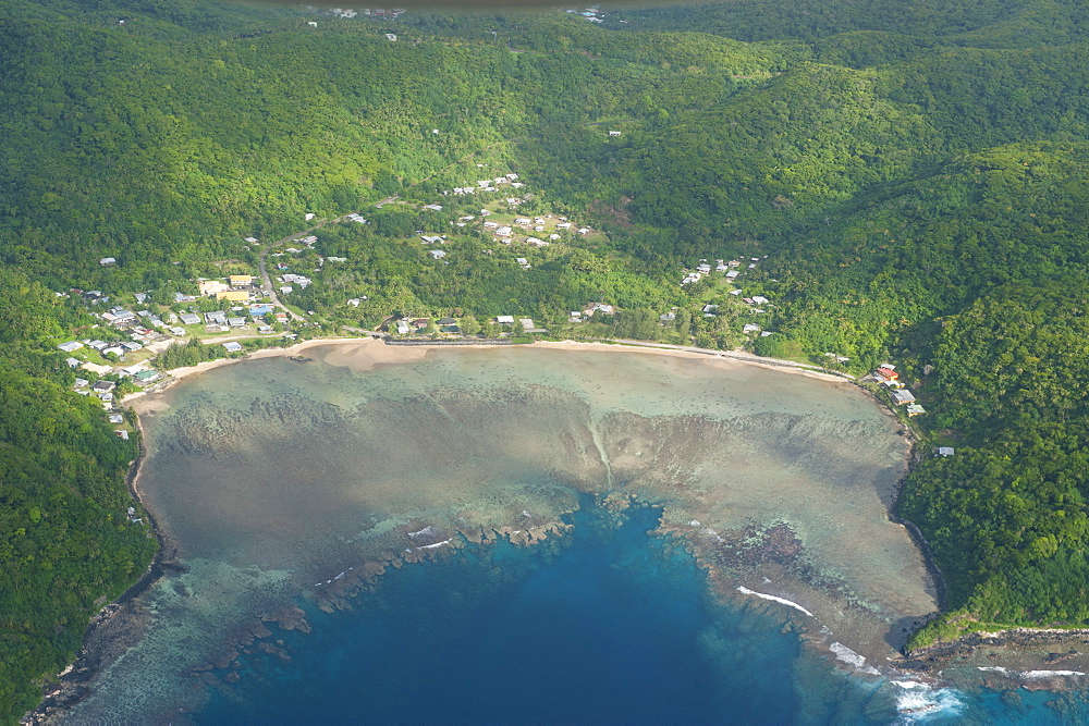 Aerial of Tutuila Island in American Samoa, South Pacific, Pacific