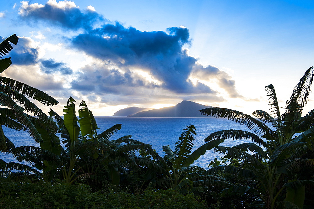 Sunset over Ofu Island, Manua Island group, American Samoa, South Pacific, Pacific