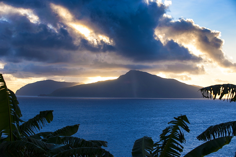 Sunset over Ofu Island, Manua Island group, American Samoa, South Pacific, Pacific