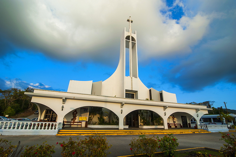 Church at sunset on Saipan, Northern Marianas, Central Pacific, Pacific