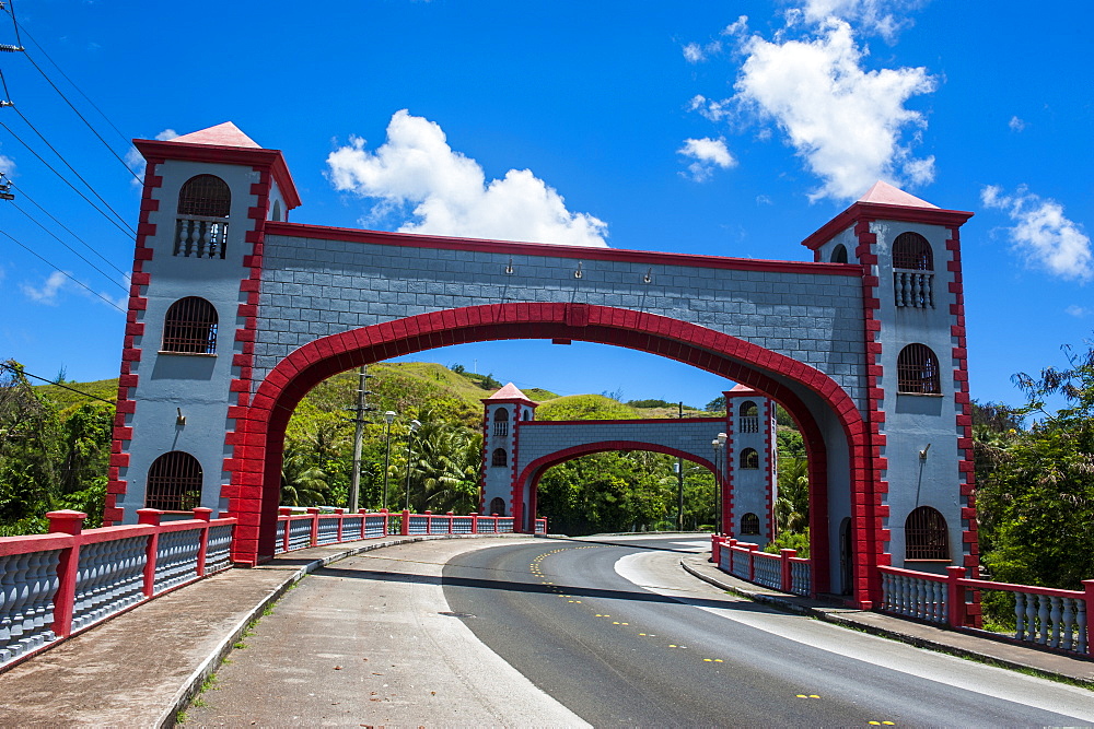 Twin stone arches in the Spanish Bridge, Umatac, Guam, US Territory, Central Pacific, Pacific