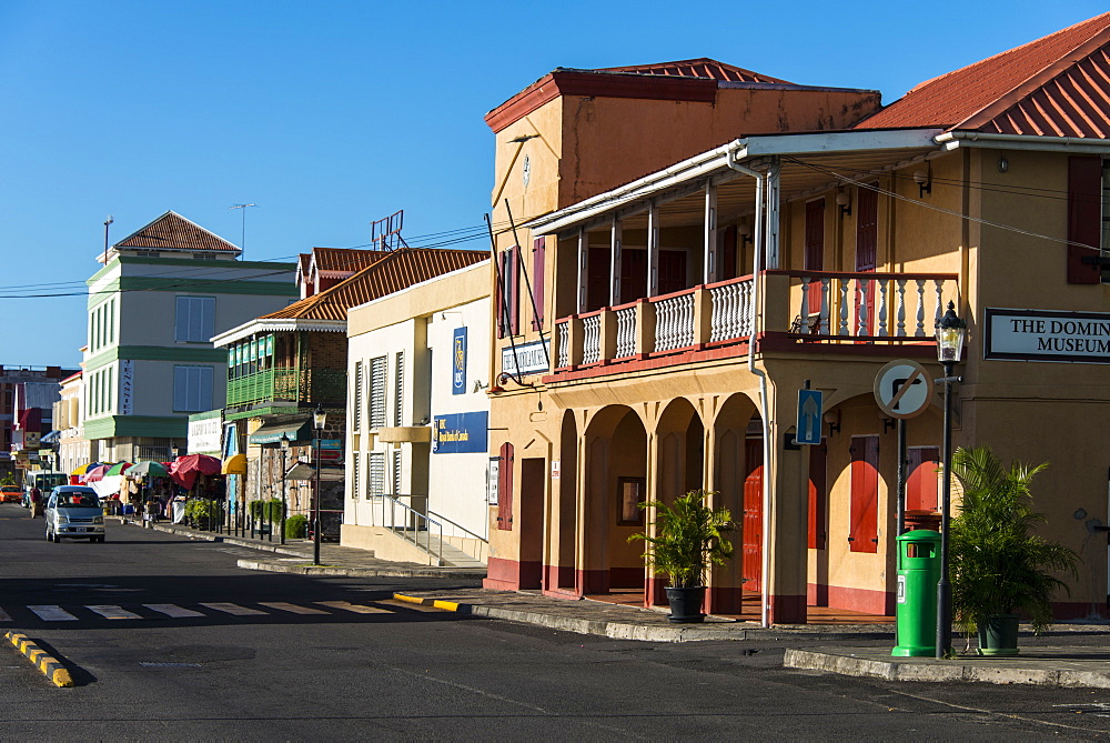 Downtown Roseau capital of Dominica, West Indies, Caribbean, Central America