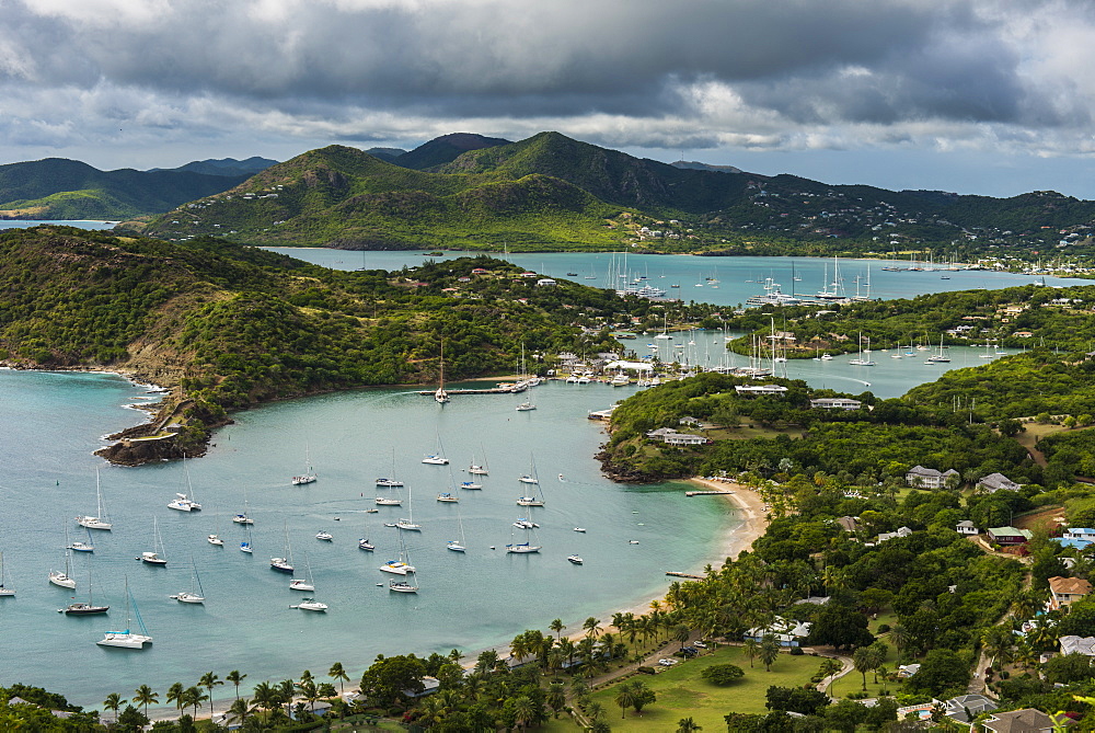 View over English Harbour, Antigua, Antigua and Barbuda, West Indies, Carribean, Central America