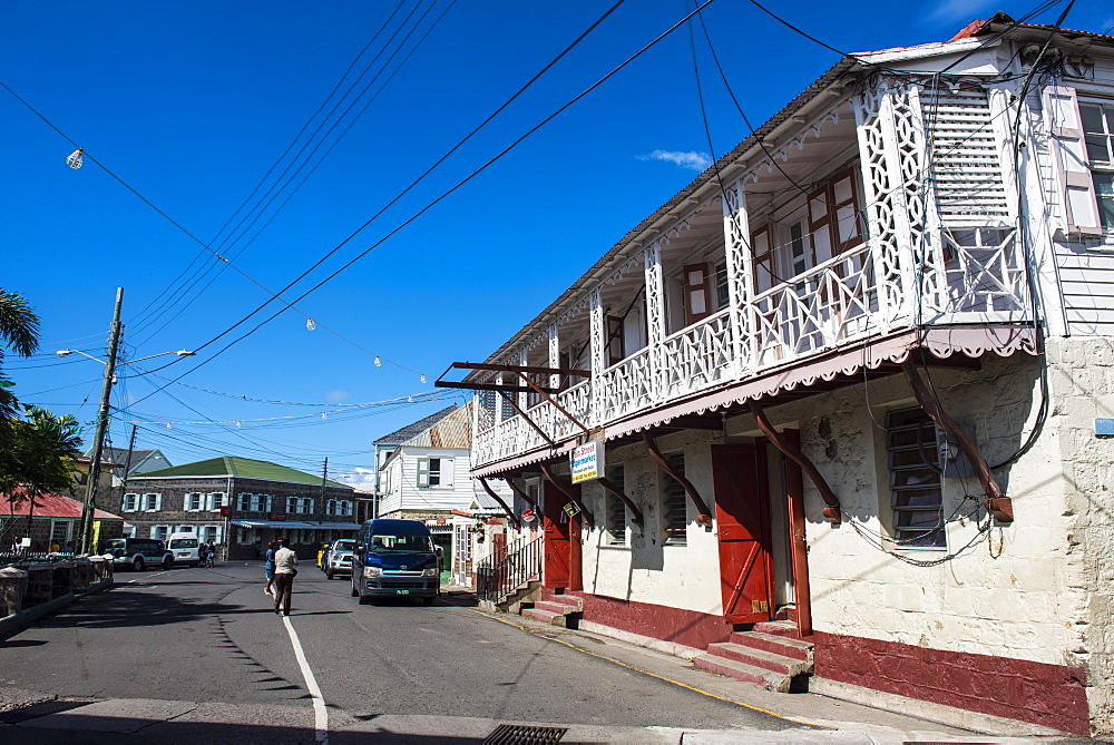 Downtown Charlestown, capital of Nevis Island, St. Kitts and Nevis, Leeward Islands, West Indies, Caribbean, Central America