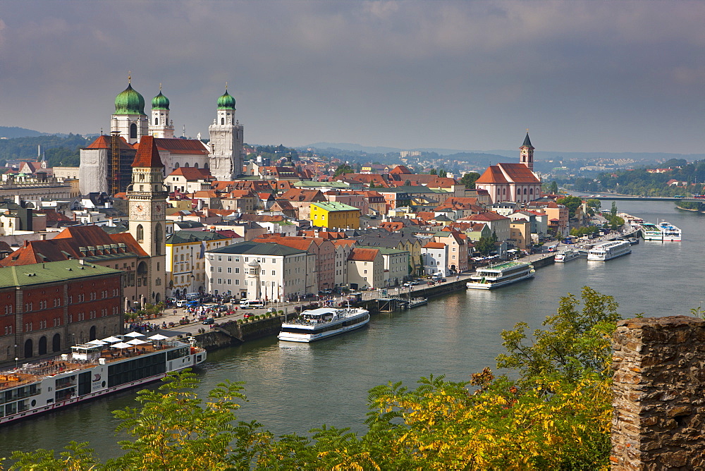 View over the River Danube and Passau, Bavaria, Germany, Europe 