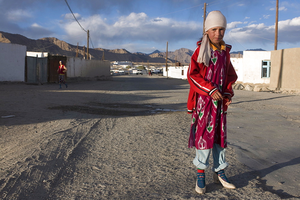 Serious girl in her village, Murgab, Tajikistan, Central Asia, Asia