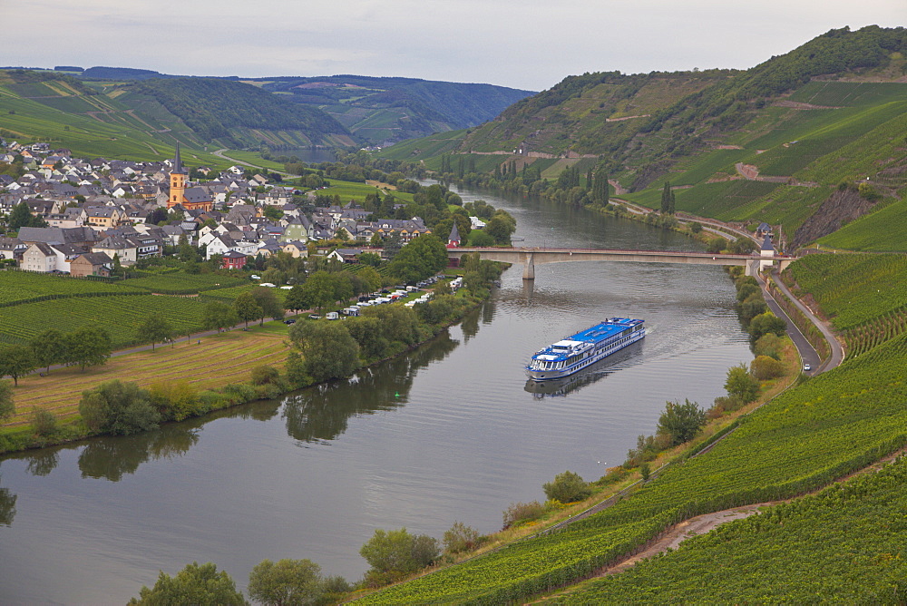 River cruise ship on the River Moselle, Germany, Europe 