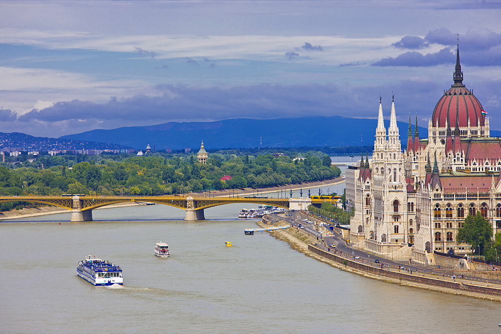 Parliament near the River Danube, Budapest, Hungary, Europe 