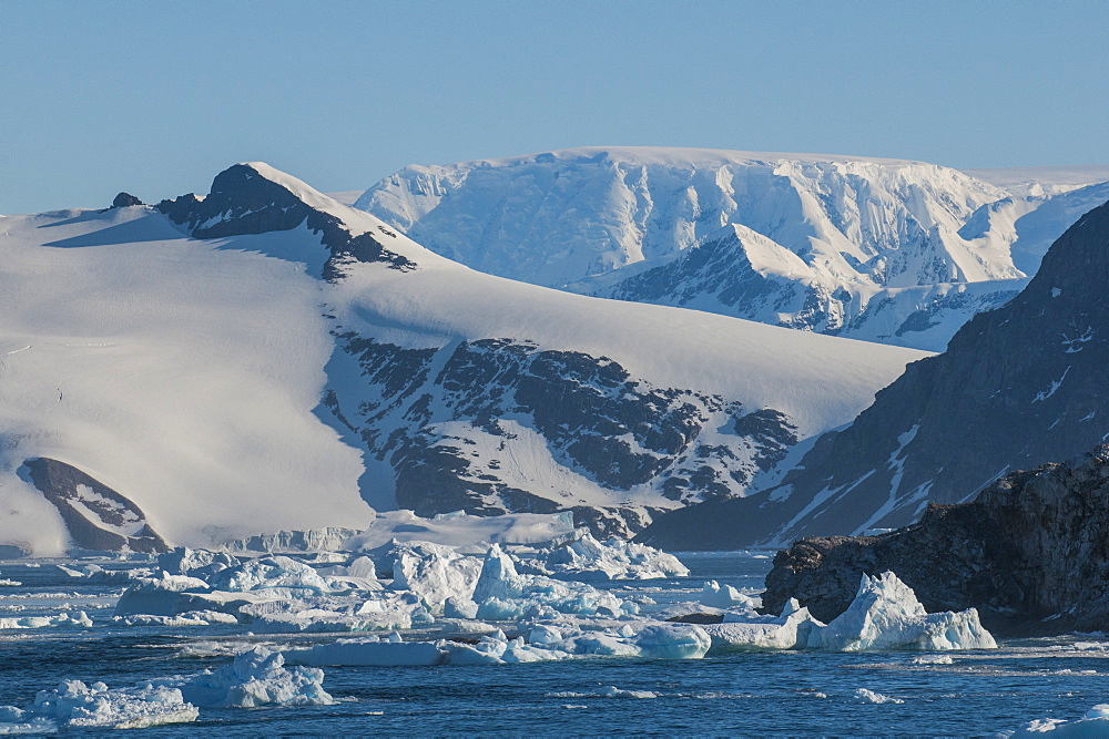 Glacier and icebergs in Cierva Cove, Antarctica, Polar Regions 