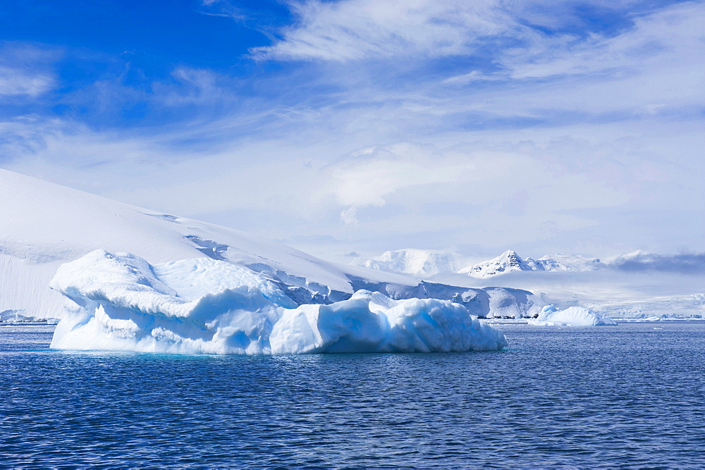 Floating, icebergs, Mikkelson Island, Antarctica, Polar Regions 