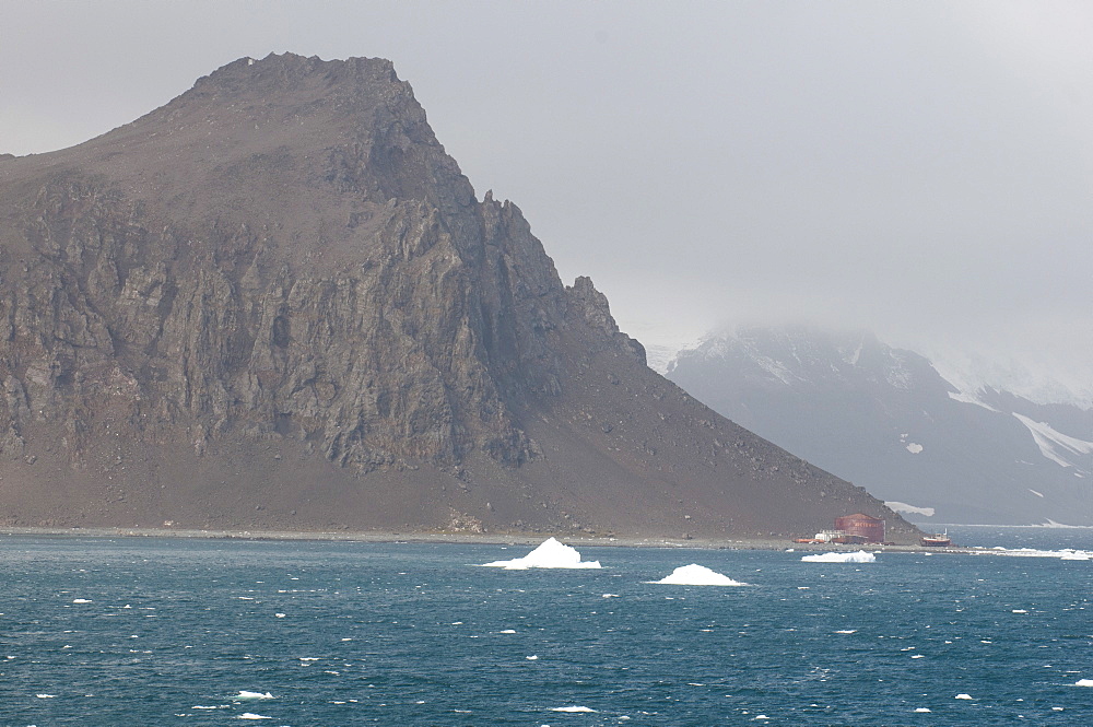 Icebergs floating in the water, Henryk Arctowski Polish Antarctic Station, King George Island, South Shetland Islands, Antarctica, Polar Regions 