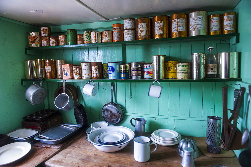 Old food conserves in the Port Lockroy research station, Antarctica, Polar Regions