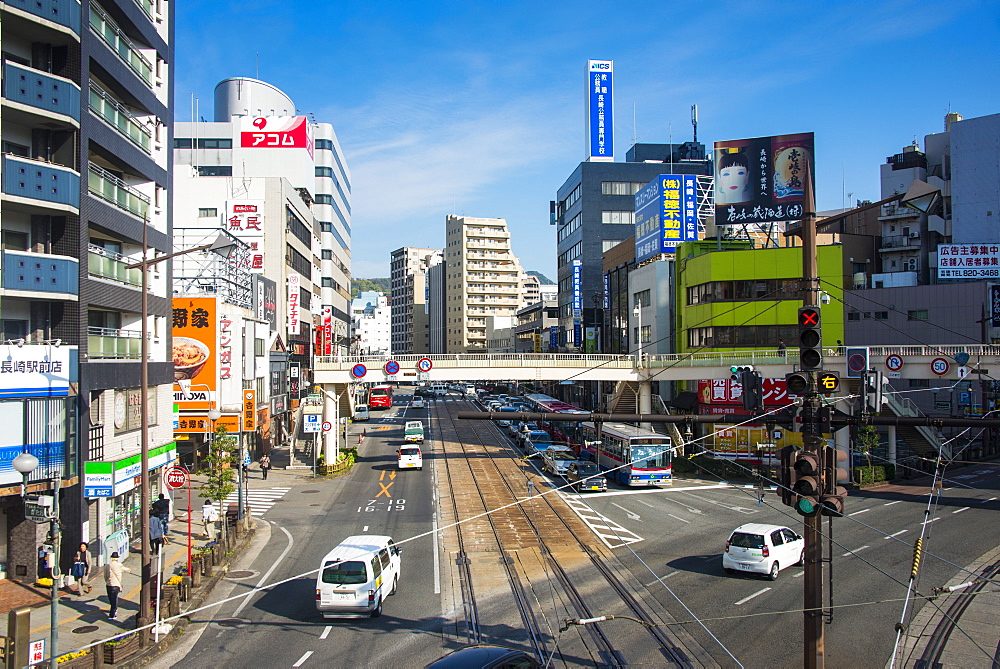 Downtown Nagasaki, Kyushu, Japan, Asia