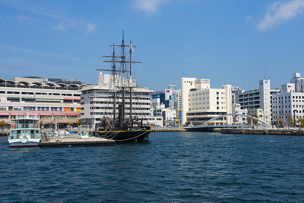 Old sailing ship, harbour of Nagasaki, Kyushu, Japan, Asia