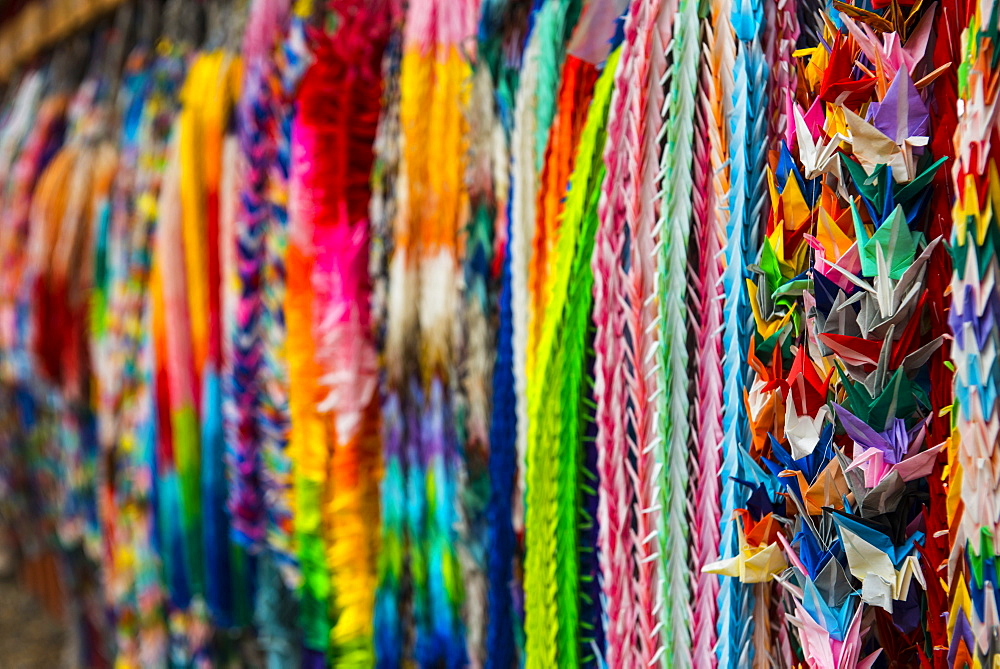 Colourful prayer ribbons at the Endless Red Gates of Kyoto's Fushimi Inari, Kyoto, Japan, Asia