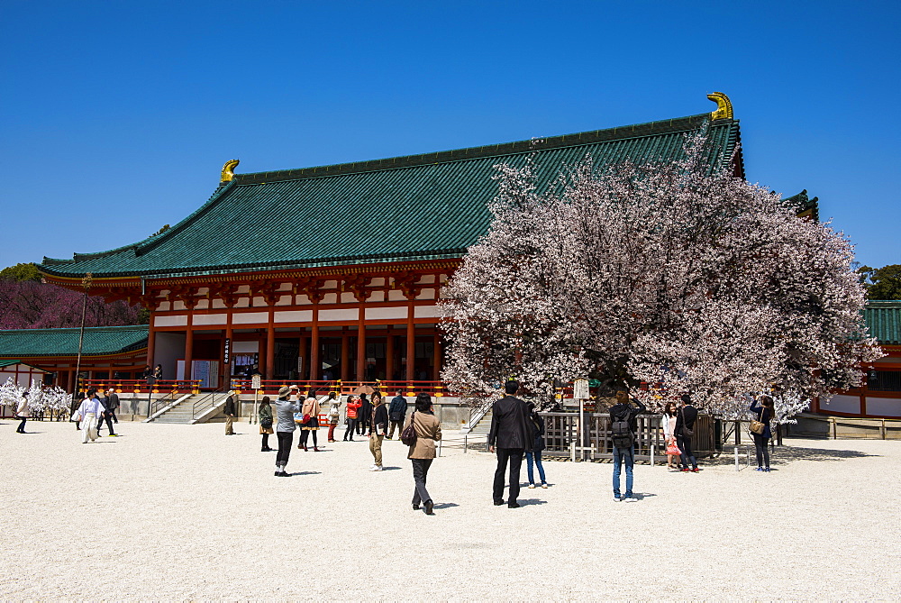 Park in the Heian Jingu shrine, Kyoto, Japan, Asia