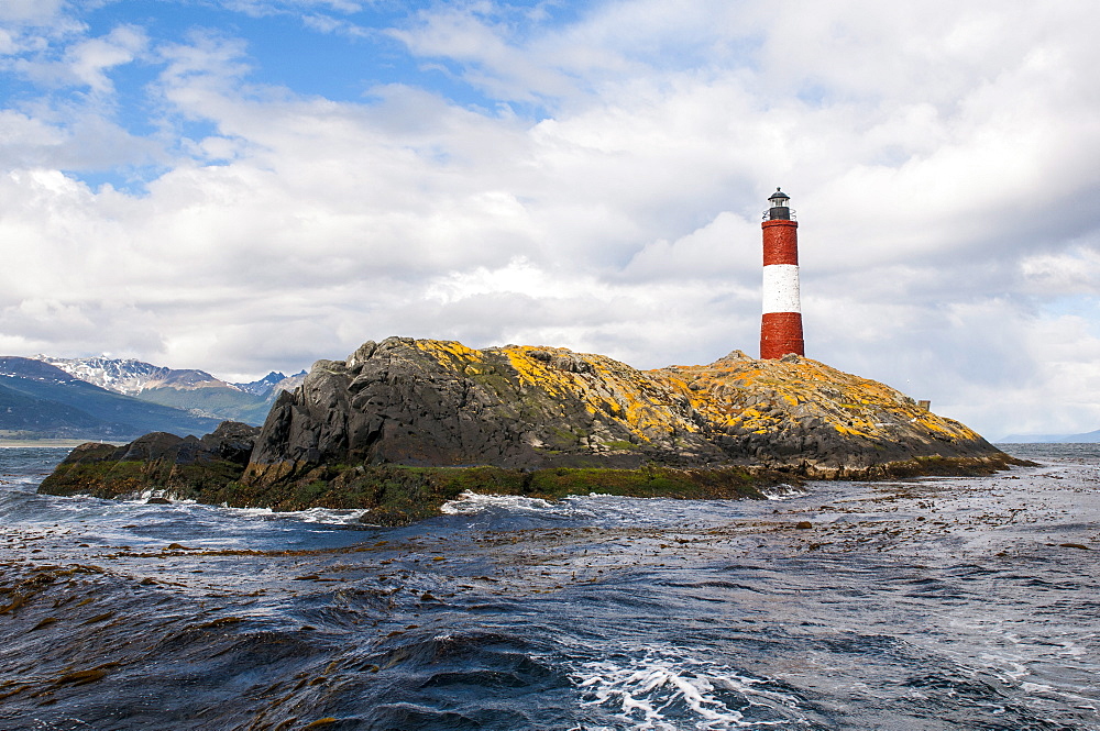 Lighthouse on an Island in the Beagle Channel, Ushuaia, Tierra del Fuego, Argentina, South America