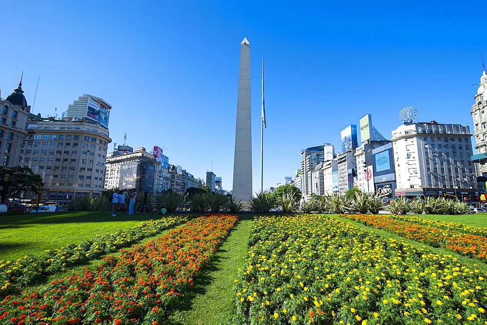 Obelisk on Plaza Republica, Buenos Aires, Argentina, South America 