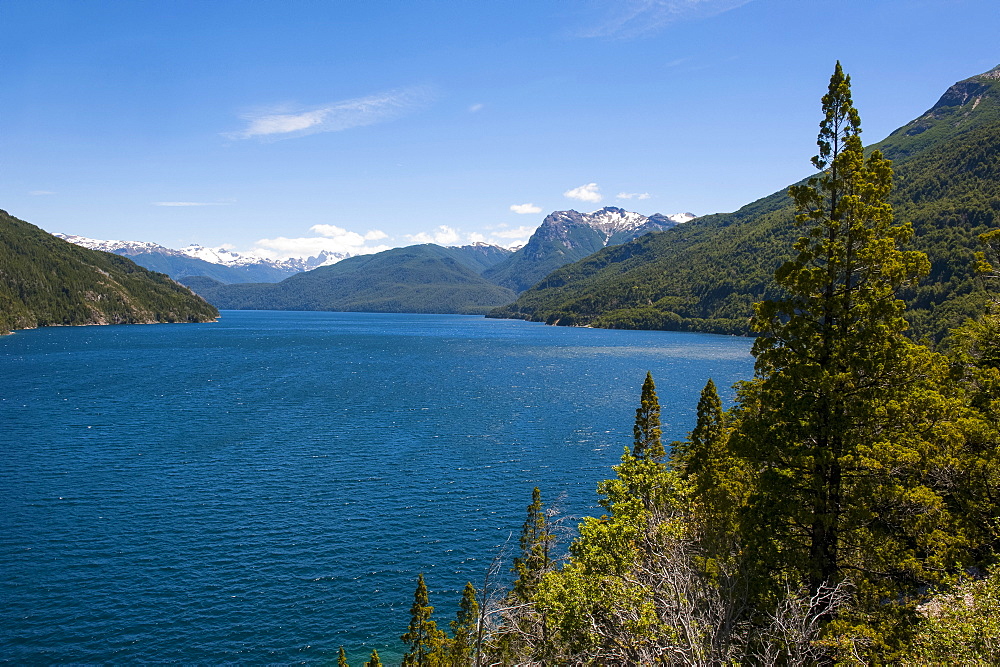 Beautiful mountain lake in the Los Alerces National Park, Chubut, Patagonia, Argentina, South America 