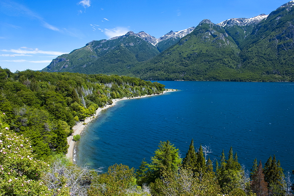 Beautiful mountain lake in the Los Alerces National Park, Chubut, Patagonia, Argentina, South America 