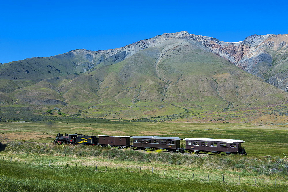 La Trochita, the Old Patagonian Express between Esquel and El Maiten in Chubut Province, Patagonia, Argentina, South America 