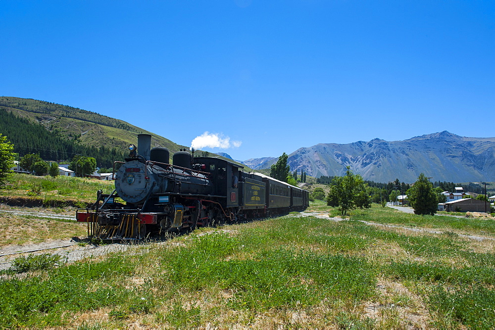 La Trochita, the Old Patagonian Express between Esquel and El Maiten in Chubut Province, Patagonia, Argentina, South America 