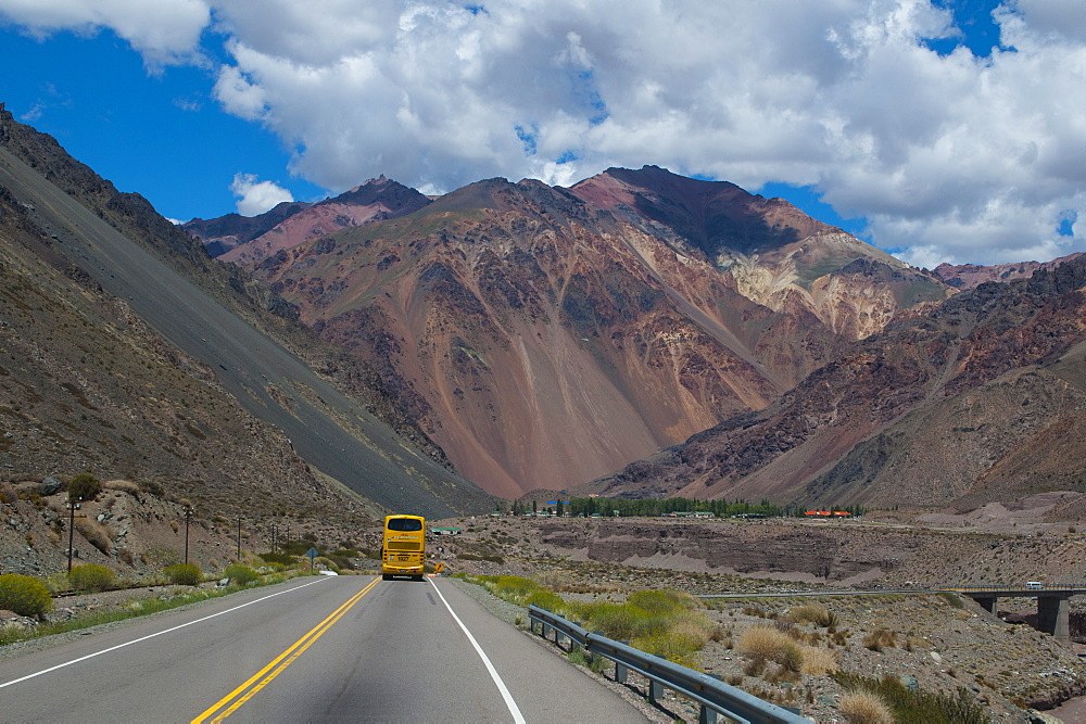 Mountain pass between Mendoza and Santiago, Andes, Argentina, South America 