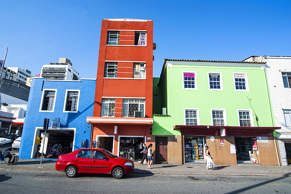 Colourful houses in Florianopolis, Santa Catarina State, Brazil, South America