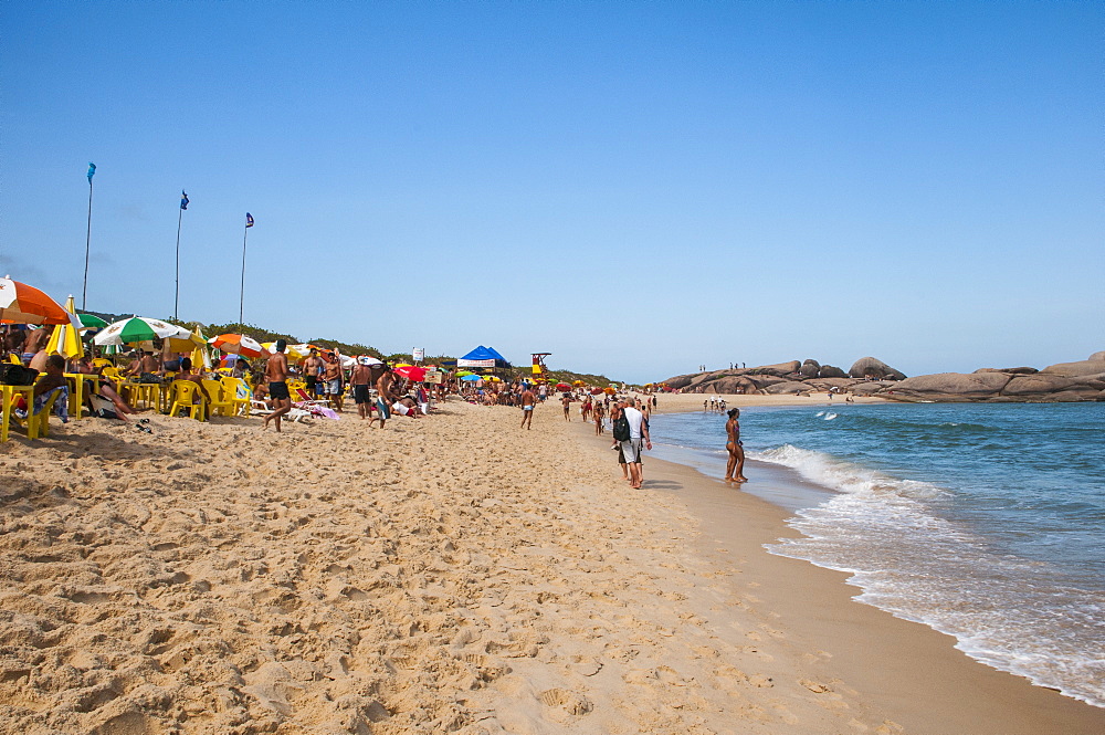 Mole beach in Ilha Catarina (Santa Catarina Island), Santa Catarina State, Brazil, South America