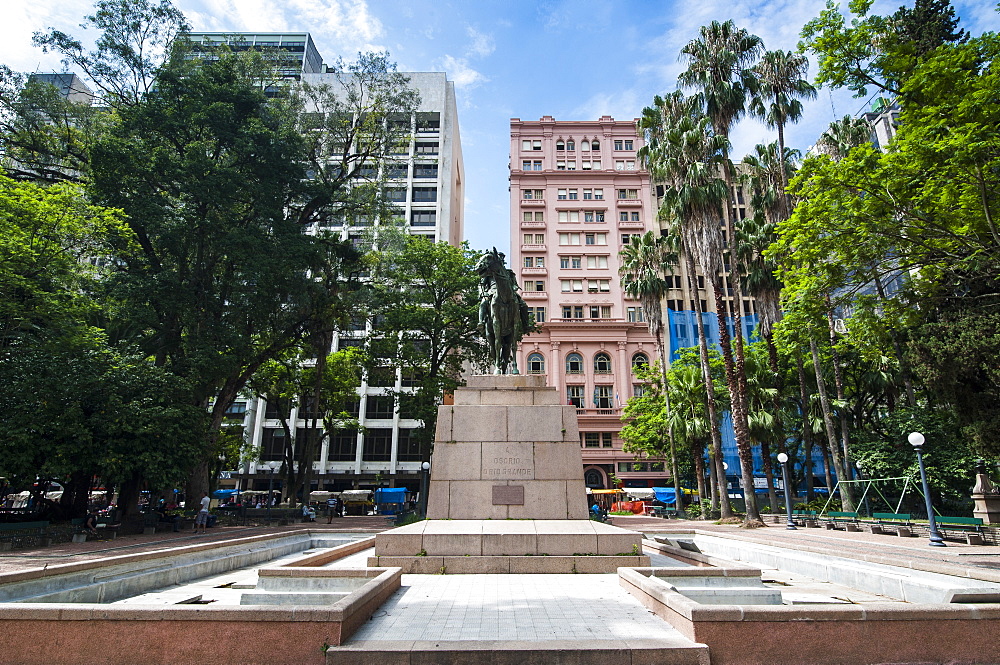 Statue in the center of Porto Alegre, Rio Grande do Sul, Brazil, South America