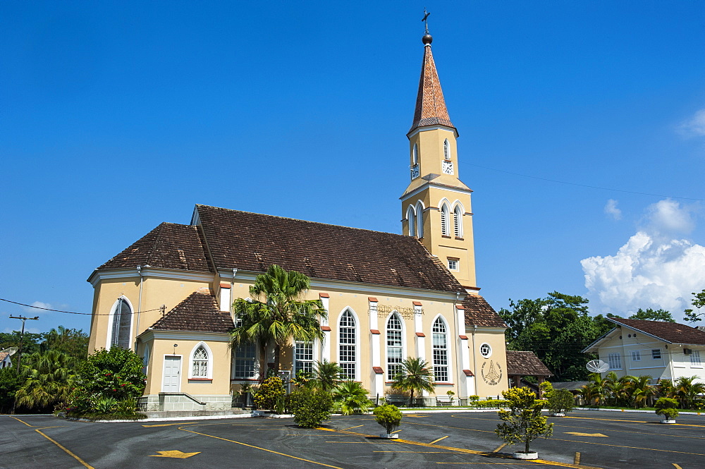 Lutheran church in the German speaking town of Pomerode, Brazil, South America