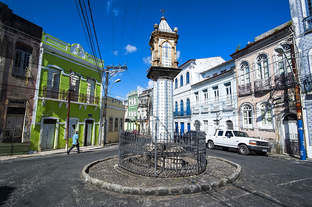 Colonial architecture in the Pelourinho, UNESCO World Heritage Site, Salvador da Bahia, Bahia, Brazil, South America