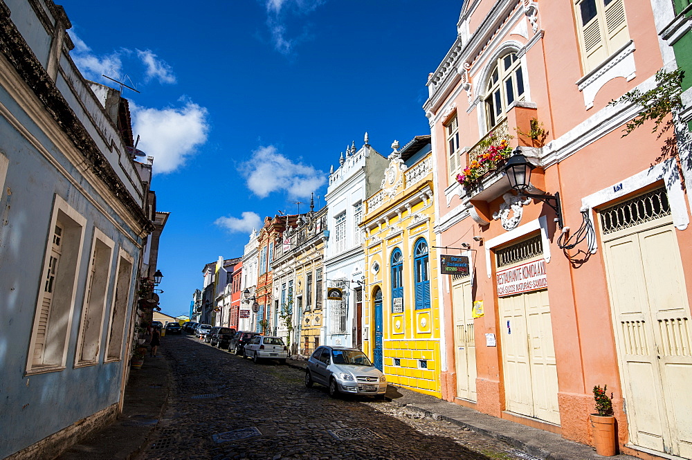 Colonial architecture in the Pelourinho, UNESCO World Heritage Site, Salvador da Bahia, Bahia, Brazil, South America