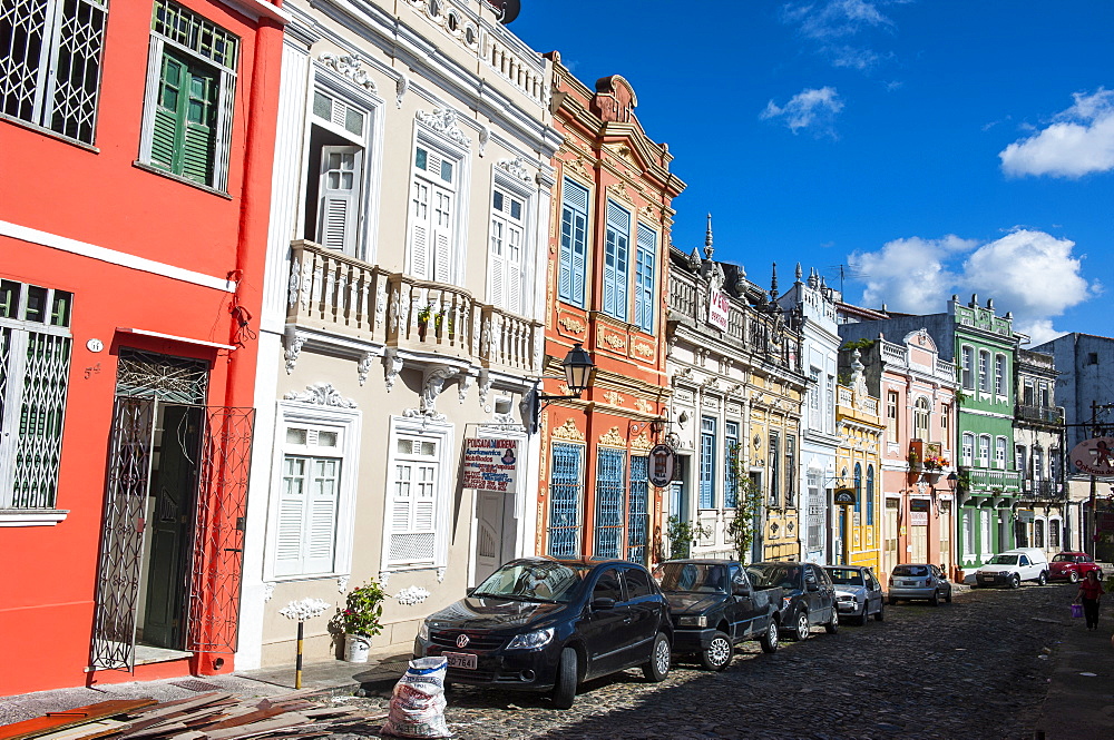 Colonial architecture in the Pelourinho, UNESCO World Heritage Site, Salvador da Bahia, Bahia, Brazil, South America