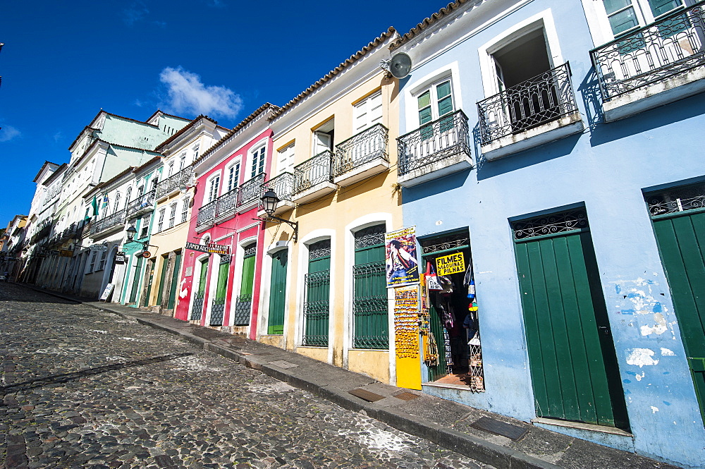 Colonial architecture in the Pelourinho, UNESCO World Heritage Site, Salvador da Bahia, Bahia, Brazil, South America