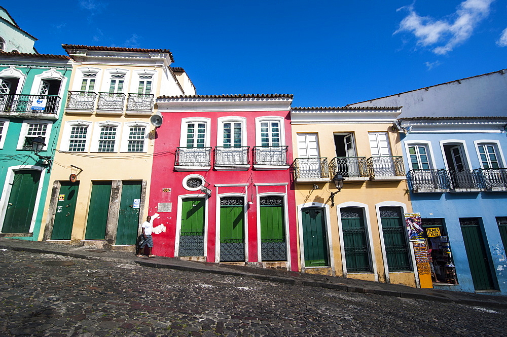 Colonial architecture in the Pelourinho, UNESCO World Heritage Site, Salvador da Bahia, Bahia, Brazil, South America 