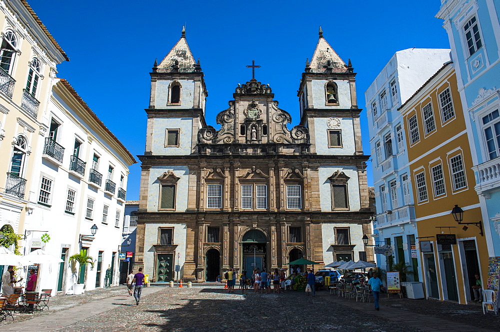 Colonial architecture in the Pelourinho, UNESCO World Heritage Site, Salvador da Bahia, Bahia, Brazil, South America