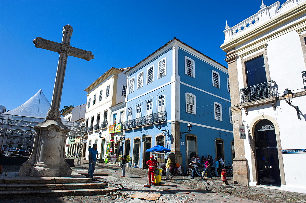 Colonial architecture in the Pelourinho, UNESCO World Heritage Site, Salvador da Bahia, Bahia, Brazil, South America