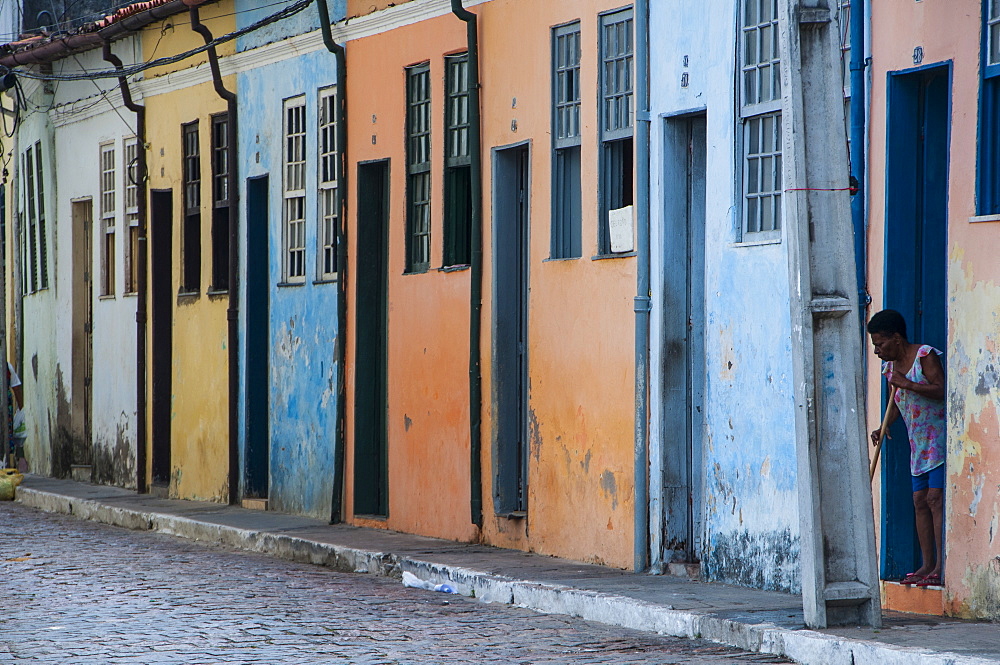 Colourful houses in Cachoeira near Salvador da Bahia, Bahia, Brazil, South America