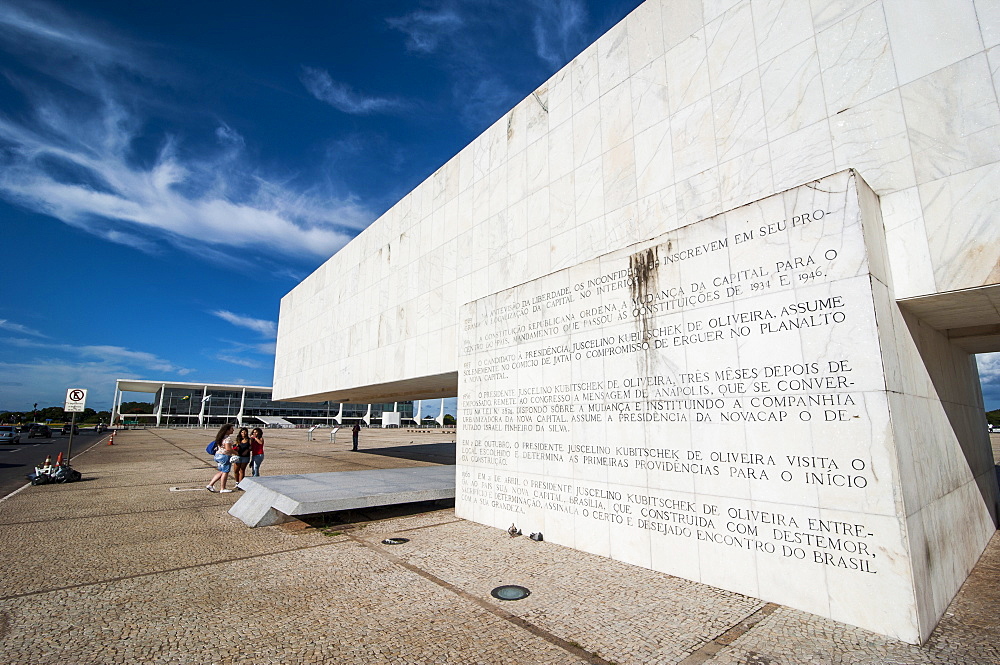 Juscelino Kubitschek Monument at the Square of the Three Powers in Brasilia, Brazil, South America 