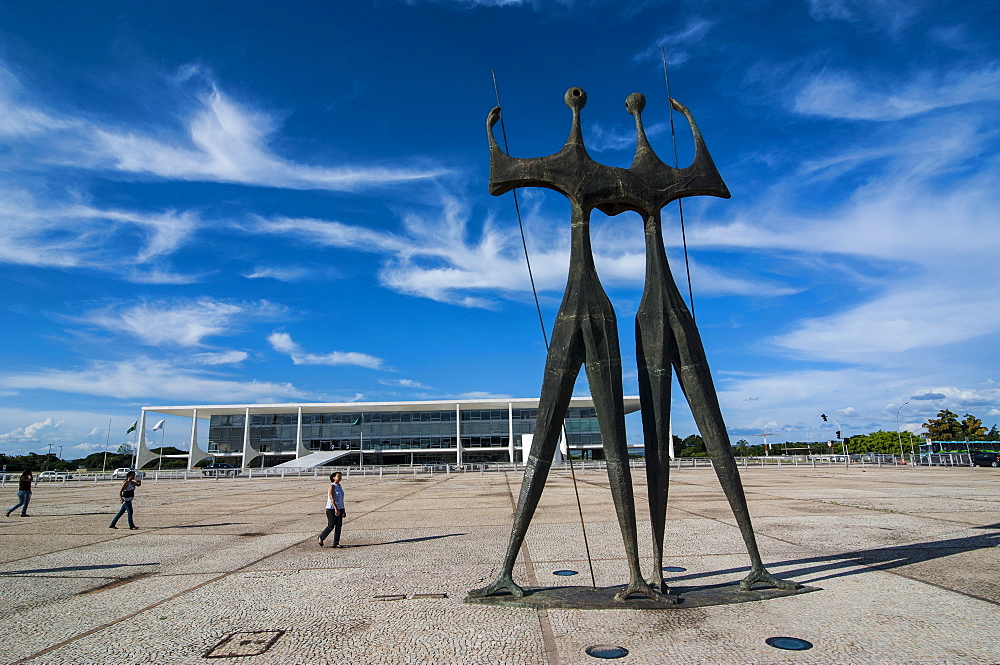 Dois Candangos (The Warriors), monument of builders of Brasilia, Brazil, South America 