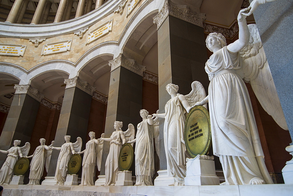 Statues in the Befreiungshalle (Hall of Liberation) upon Mount Michelsberg above the city of Kelheim, Bavaria, Germany, Europe