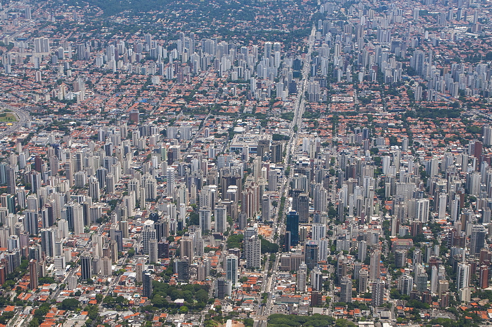 Aerial of Sao Paulo, Brazil, South America