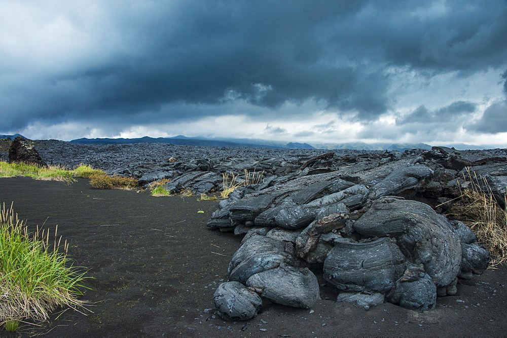 Cold lava after an eruption of Tolbachik volcano, Kamchatka, Russia, Eurasia 