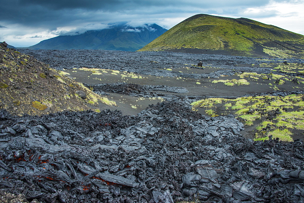 Active lava stream, Tolbachik volcano, Kamchatka, Russia, Eurasia 