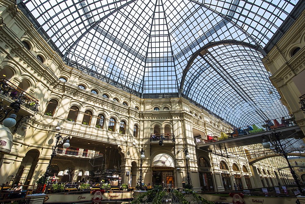 Gallery in GUM, the largest department store in Moscow, Russia, Europe