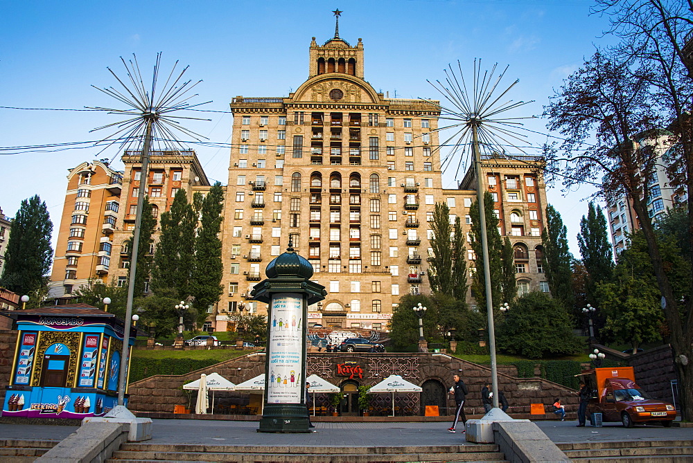 Stalinist architecture in the center of Kiev, Ukraine, Europe