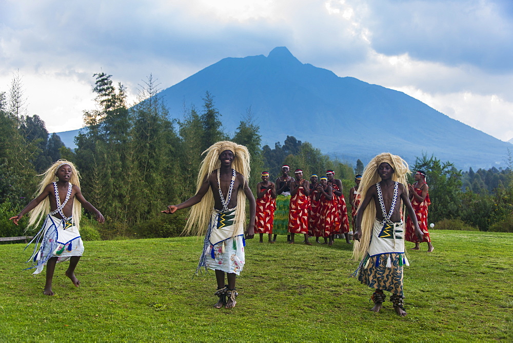 Ceremony of former poachers, in the Virunga National Park, Rwanda, Africa