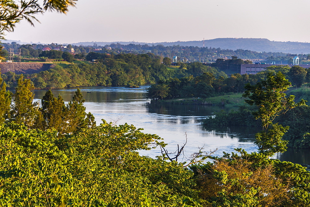 View over the Nile at the source of the Nile in Jinja, Uganda, East Africa, Africa