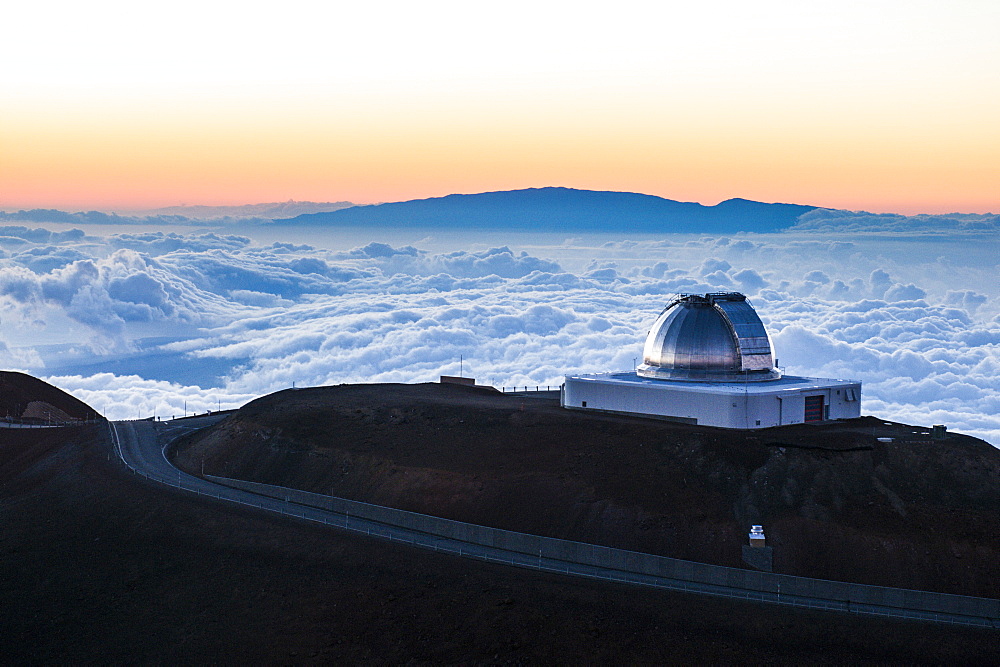 Observatory on Mauna Kea at sunset, Big Island, Hawaii, United States of America, Pacific